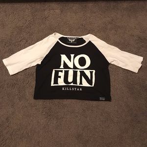 Kill star NO FUN crop top
